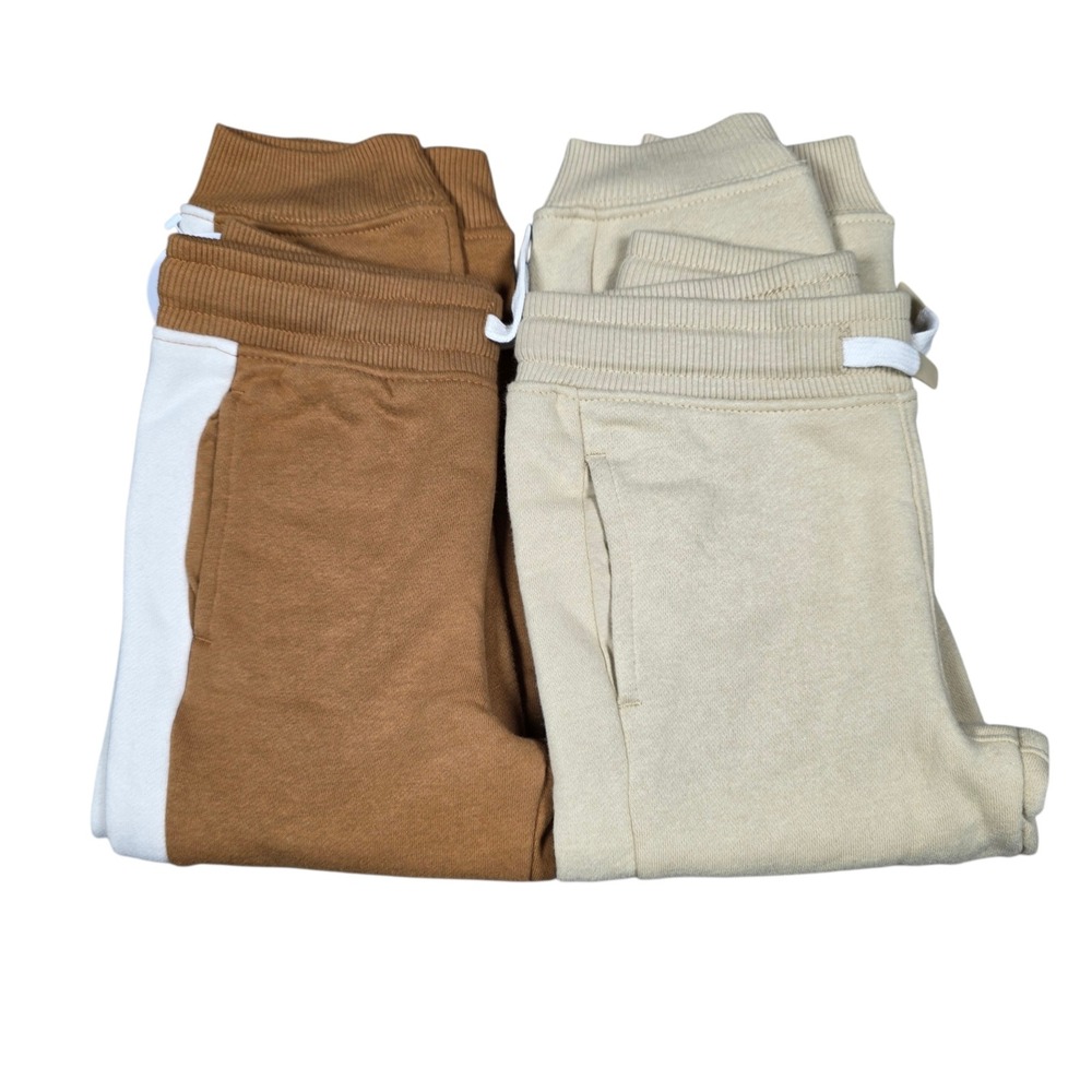 Wonder Nation Little Fleece Jogger 2pk Brown Tan Kids Size 4 NWT